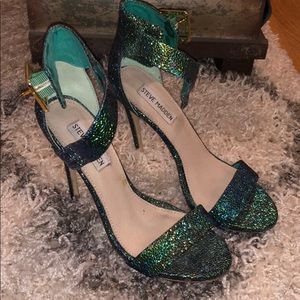 Steve Madden Green Metallic Heels